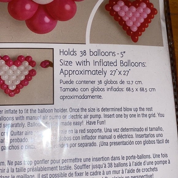NIP LARGE HEART SHAPED GRID NET FRAME BALLOON HOLDER HOLDS 38 5’ balloons - Picture 3 of 4